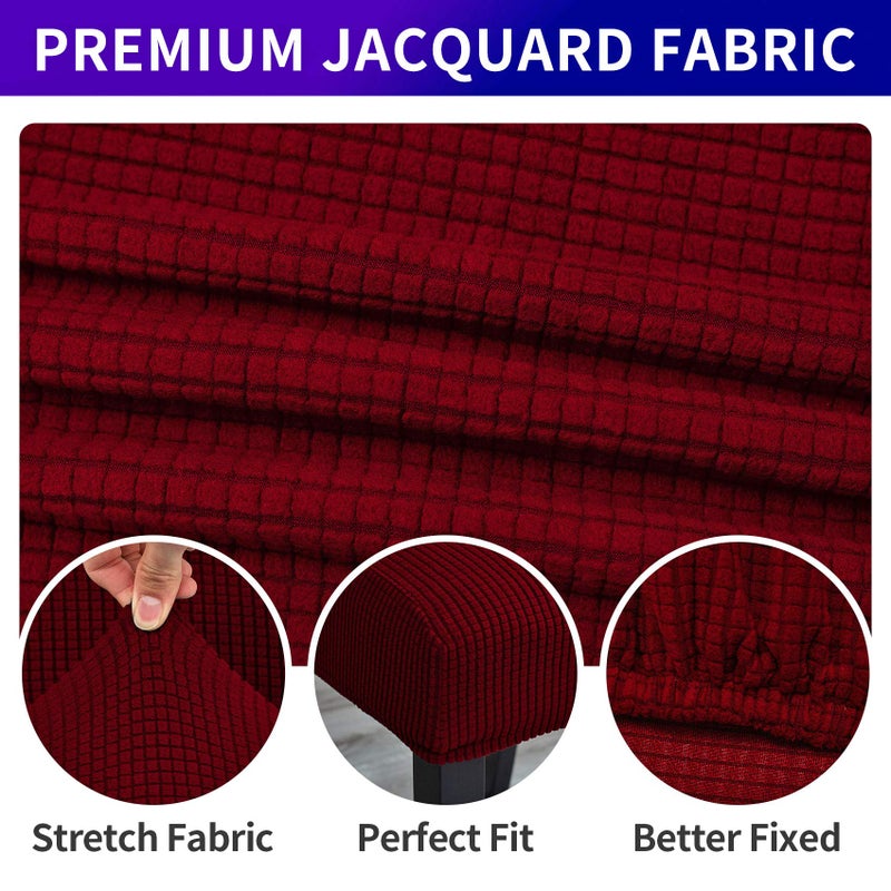 Howhic Stretch Chair Covers for Dining Room Set of 6, Removable Washable Dining Room Chair Covers, Dining Chair Slipcovers Seat Protector, Great Home Decor and Banquet Upholstery (Red Dahlia, 6 Pack) - Image 3